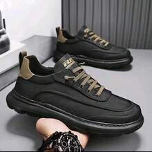 Sepatu Kerja Kasual Gaya Inggris Serbaguna untuk Pria, Cocok untuk Semua Musim, Bernapas, dan Nyaman - Hitam - View 13