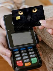 1pc Yellow-Eyed Black Cat Credit Card Cover Sticker Protector Sleeve, Pet Lover PVC Material Anti-Fingerprint Durable Scratch-Resistant Wear-Resistant Skin, Party Birthday Gift, Suitable For Men & Women, Small Chip Cards, Bank Cards, Credit Cards, Transit Cards, Key Cards, Student Campus Cards Personalized DIY, Privacy Protection - Multicolor - View 4