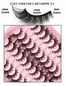 20 Pairs Cat Eye Lashes, Fluffy And Volume Eyelashes For Dramatic Look, Perfect For Makeup Lovers And Special Occasions - 貓精靈假睫毛 - 查看 4