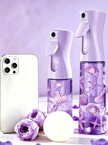Starfish Shell Pattern PET Material Refillable Travel Spray Bottle, Professional High Pressure Atomization Spray Bottle, 200/300ml High Pressure Continuous Automatic Airless Fine Mist Sprayer, Hair Styling Tool, Hair Care Product, Accessory, Travel Essential - Multicolor - View 4