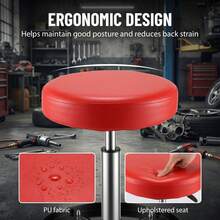 HSHa 360° Rotation Rolling Mechanic Stool With Wheels, 135Kg Capacity Garage Seat/Work Stool, Padded Roller Creeper Seat With Fixed Height, Tool Storage Tray For Garage, Shop, Auto Repair, Red+Black Car Repair Maintenance Tools - Red and Black - View 4