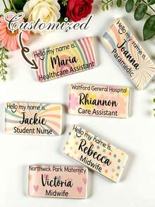 Personalisierter Acryl-Namensschild, anpassbarer Name und Text, personalisierter Arbeits- und Veranstaltungs-Ausweis, maßgeschneidertes professionelles Accessoire, Regenbogen-Acryl-Namensschild, wiederverwendbar, langanhaltend, geeignet für den täglichen Gebrauch, ideal für Konferenzen, Arbeitsveranstaltungen und Unternehmensidentität, elegant und vielseitig, modisches Accessoire, perfektes Geschenk für Freund, Freundin, Familie, Freunde - Verschiedenfarbig - Übersicht 4