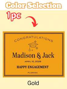1/3/5pcs, Custom Wine Bottle Label Stickers, Personalized Text & Icon Design, Waterproof Self-Adhesive,For Engagement/Wedding/Birthday/Graduation/New Year Party Decor, Minimalist Elegant Style, Perfect For Champagne, Party Favors & Gift Decoration - Multicolor - View 13