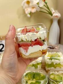 1/10/20/30/50pcs Reusable Cake Cups (With Lids), Square Transparent Mousse Cups Candy Boxes, Dessert And Fruit Pudding Jelly Ice Cream Baking Containers, Suitable For Birthday Wedding Holiday Party, Party Supplies, Event Catering, Square Containers, Modern Tableware, Lightweight Cups, Cake Containers - Multicolor - View 12