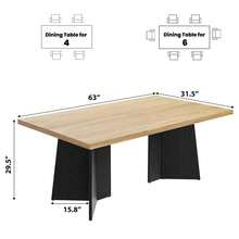 71" Long Dining Table For 6-10 People - Kitchen Table With Extra Thickened Tabletop & Heavy Duty Base Legs, Modern Rectangular Dinner Table For Kitchen, Conference Room, Home - Yellow - View 4
