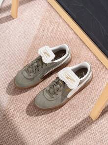 Puma 男女通用低帮运动鞋，Palermo PREMIUM 麂皮轻便耐穿低帮滑板鞋，复古休闲鞋，情侣鞋，402350-02 - 淺草綠-白色 - 查看 9