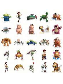 50PCS Disney Officially Licensed To Y Story Character Collection Q Version Cartoon Vinyl Stickers For Mugs Books Luggage Pen Holders Phone Cases For Dad Mom Grandparents Siblings Best Friend Funny Gifts Buzz Light Year Slinky Dog Mr.Potato Head Alien - Multicolor - View 11