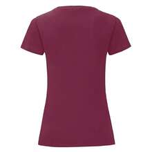 Fruit Of The Loom Womens/Ladies Iconic 150 T-Shirt - 酒紅色 - 查看 2