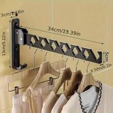 No-Drill Window Frame Hanging Drying Rack, Foldable Portable Indoor Clothes Drying Pole, Bedroom Balcony No-Nail Clothes Organizer Rack, Dorm Travel Portable 6-Hole Anti-Fall Drying Rack, Wind-Resistant Drying Holder - Multicolor - View 8