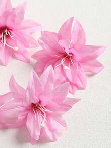 2pcs Floral Print Lily Bohemian Polyester Artificial Flower Hair Clips, Daily Beach Accessories For Women - Multicolor - View 20