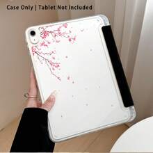 Cherry Blossom Under Moonlight Pattern Painted Effect Tablet Protective Case With Stand, Compatible With Honor 8/9/10/X8/X8A/X9/X8Pro/X9Pro, MatePad SE 11"/MatePad 11"/11.5", MatePad Pro, Apple 10th/11th Gen 2025 (A16), Galaxy Tab A7/A9 And Other Popular Models - Style 12 - View 4