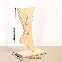 1pc Multi-Specification Creative Bamboo Wood Jewelry Display Stand / Necklace Bracelet Anklet Display Rack, Suitable For Live Streaming Display, Store Wholesale, Desktop Storage, Jewelry Display Stand, Home Storage Display Rack - Multicolor - View 13