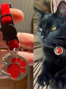Custom Paw Print Dog Tag, Personalized Pet ID Tag With Engraved Name & Text, Paw Shaped Dog Tag, Custom Pet Name Tag, Engraved Collar Tag, Small Dog/Cat Accessories, Puppy ID Tag, Cute Pet Collar Accessory, Personalized Gift For Pet Lovers - Multicolor - View 3