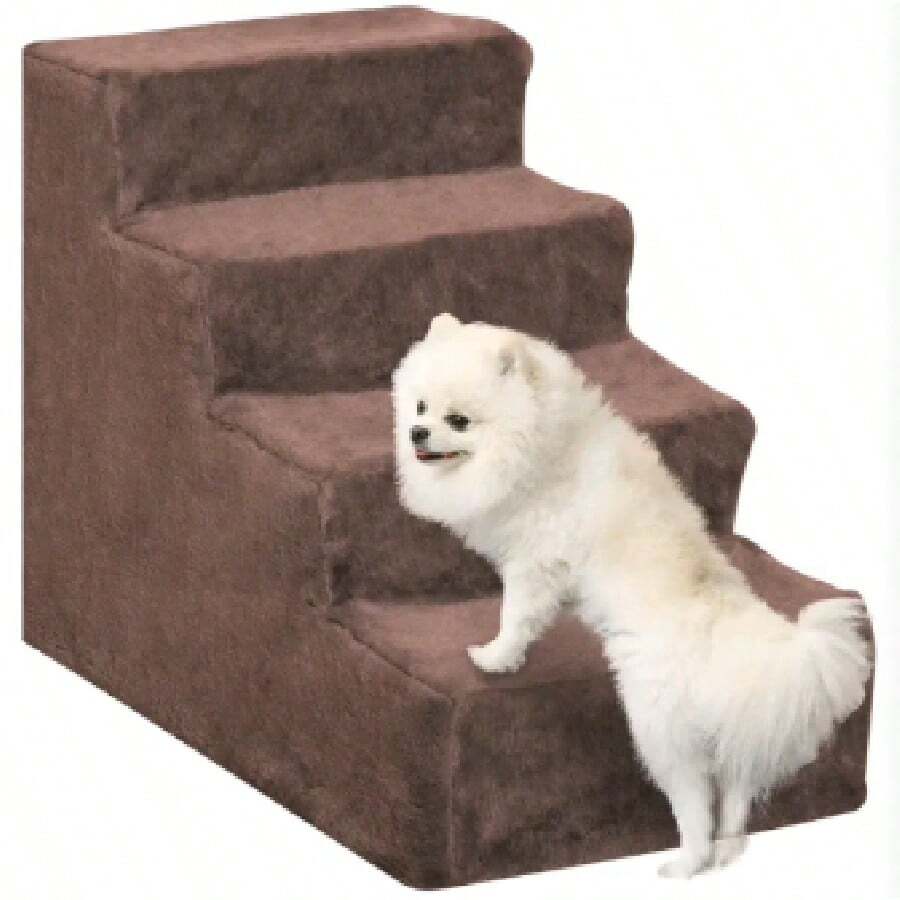 Scala per Cani a 4 Gradini Scala per Animali Domestici con Rivestimento Rimovibile e Lavabile per Letto Divano 60x35x44 cm - 60*44*34 cm - Visualizzare 1