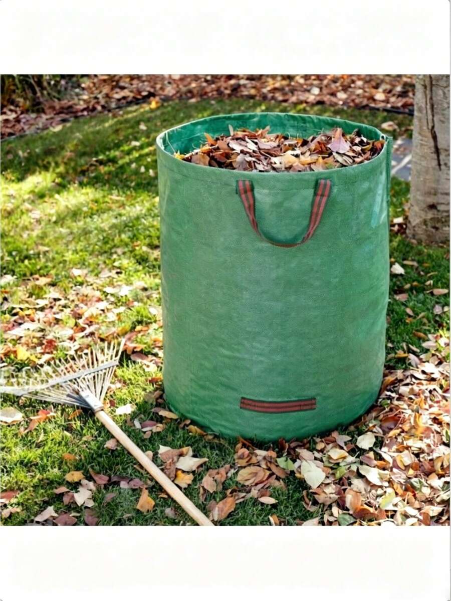 1pc Reusable Garden Waste Bag With Handle, Durable Garden Leaf Collection Bucket, Suitable For Garden Waste Cleanup, Plant Pruning And Maintenance, Outdoor Use - A - View 1