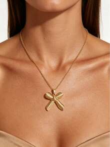 Colgante de acero inoxidable con textura floral vintage, estilo europeo y americano, multiusos y versátil para diferentes atuendos de vacaciones, celebración de Año Nuevo, regalo del Día Blanco, fiesta de compromiso en la playa, reunión de té por la tarde, uso diario en capas y cena a la luz de las velas junto al mar - Multicolor - Ver 8