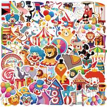 50PCS Carnival Circus Stickers, Aesthetic Stickers, High Quality Stickers Scrapbook, Decorative Paper, Journaling, Laptop, Bumper, Skateboard, Water Bottles, Computer, For Gift Bags, Envelope Seals, Party Decoration - Carnival Circus - View 1