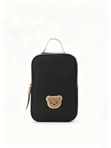 Embroidered Bear Diaper Storage Box, Travel Diaper Bag With Shoulder Strap, Unisex Baby Diaper Storage Bag, Can Be Placed In Diaper Bag, Baby Essentials - Multicolor - View 13