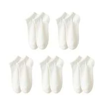 5/10/20/30/Double Solid Color Polyester (Polyester) Ribbed Side Stripe Casual Fashion Breathable Sweat-Absorbing All-Season Comfortable Couple Style - White - View 12