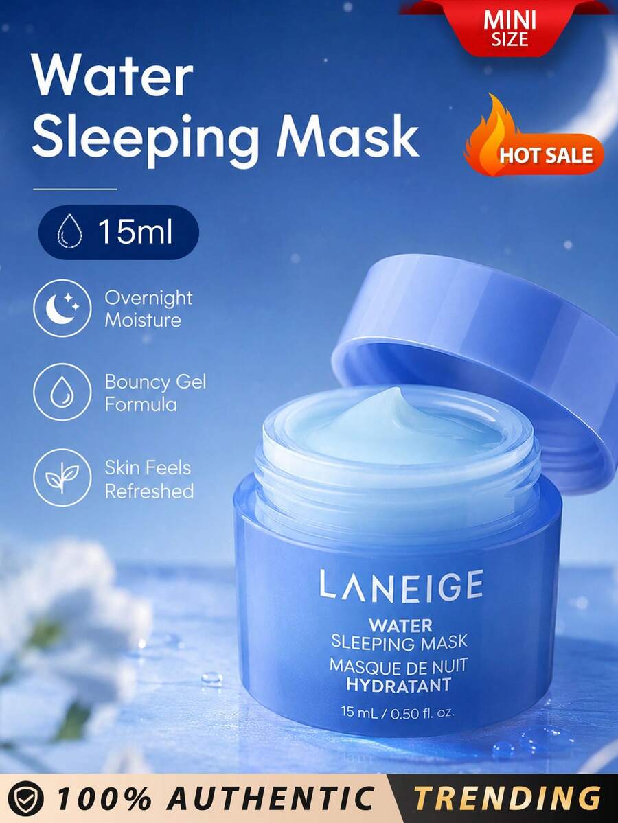 Laneige [Mini] Water Sleeping Mask 15ml / A Korean overnight mask to deeply hydrate and recharge your skin’s glow overnight. The lightweight, refreshing gel formula gently cools & seals in deep hydration that's light formula gently cools & seals in deep hydration that's light on the . - Water Sleep Mask 15ml - 查看 1