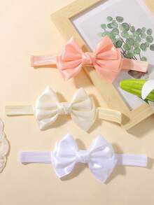 bilicaca 3pcs/Set Satin Bow Baby Headbands, High Elasticity Soft Children's Hair Accessories, Cute Versatile Kids Decorative Hairbands, Suitable For Daily Use - Multicolor - View 13