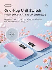 HYUNDAI Timbangan badan elektronik bergaya dengan warna pastel, akurat untuk penggunaan di rumah, ringkas, tahan lama, dan hemat tempat. Dapat diisi daya melalui USB. - View 5