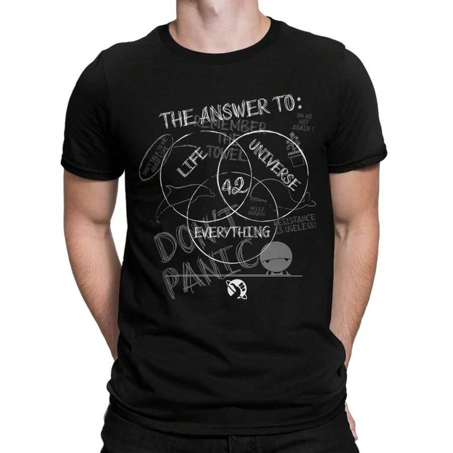 La Respuesta a la Vida 42 La Guía del Hachero a Pedias de la Galaxia Camiseta / Camiseta 100% Algodón (yw-313) - Negro - Ver 1
