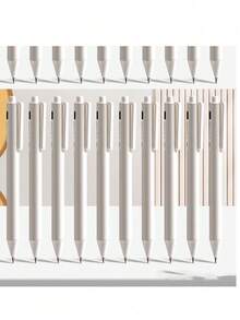 20/15/10/3/1pcs Black And White Retractable Ballpoint Pens, High Quality Exam Pens, 0.5mm Tip, Black Ink, Quick Drying Ink, School Supplies, Back To School - Multicolor - View 6