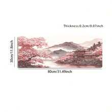 A Large Gaming Mouse Pad Featuring A Colorful Line-Art Design Of A Lakeside Landscape. It Comes With A Non-Slip, Washable Rubber Base And Precision-Stitched Edges; Suitable For Use As A Desk Mat, It Is Also Ideal For Office Settings. - Mouse Pad - View 8