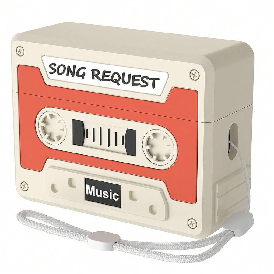 Cute Retro Tape Recorder Silicone Case Compatible With Apple 4 & Pro/Pro 2/Pro 3 - Orange - View 1