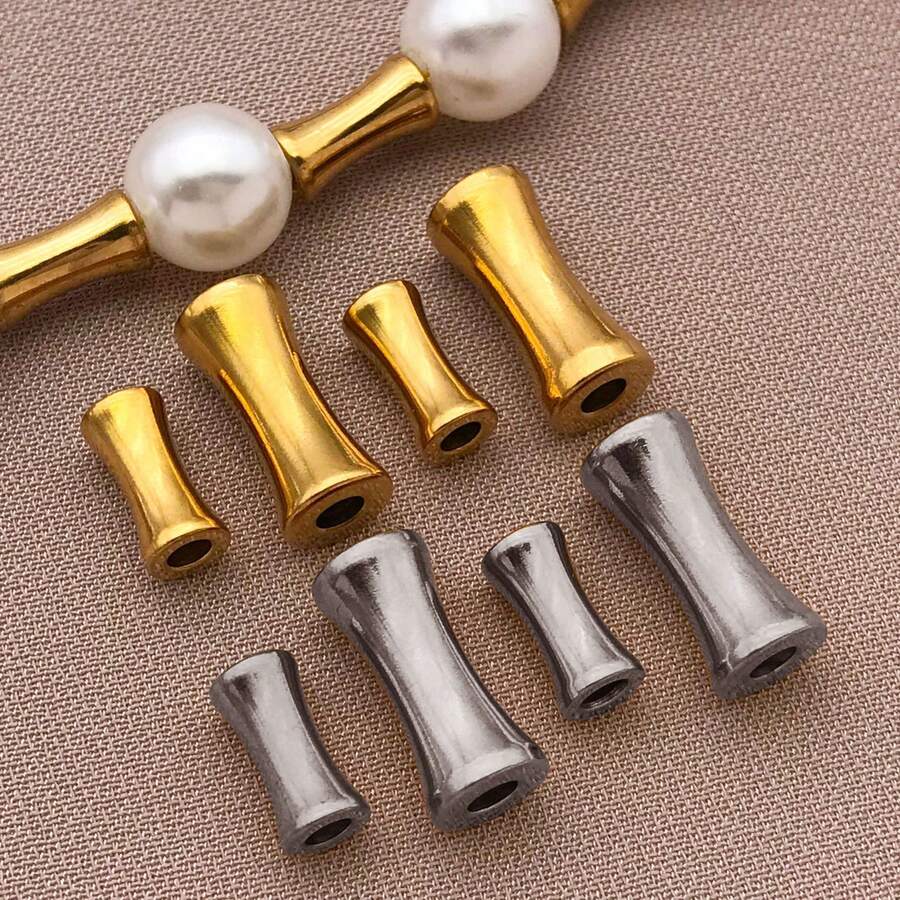 5入 8x4mm 12x6mm 不鏽鋼圓柱形隔珠 手鍊珠 高品質珠寶手工配件用品