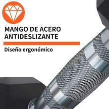 Kit de Mancuernas Hexagonales,Juego De Pesas Para Ejercicio,2 Mancuernas Para Ejercicio de Hierro Fundido,Antideslizante Mango de Acero Moleteado,para entrenamientos en casa o en el gimnasio - Negro - Ver 4