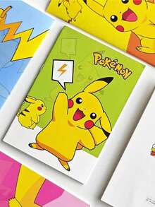 pokemon 寶可夢口袋妖怪筆記本套組，包含1本筆記本、1盒橡皮擦(5入) 螺旋便攜式便條本，適合學生禮物，適用於節日派對贈品(筆與筆記本隨機組合配送) - 彩色 - 查看 8