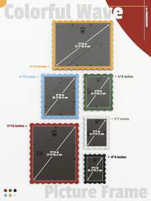 XXBANZHUAN Dopamine Colorful Wavy Picture Frame Home Decor, Outer Wavy Frame & Inner Rectangular Opening Design, 5 Sizes (4x6/5x7/6x8/8x10/11x14 Inches), 6 Colors (Red/Blue/Green/Yellow/Black/White), Suitable For Gallery Wall & Kids Room, Premium Home Decor Gift - Multicolor - View 5