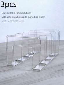1pc/2pcs/3pcs/4pcs Optional Quantity Transparent Bag Storage Pouches, Compartment Storage Bags, Detachable Closet Shelves, Suitable For Bedroom, Bathroom, Office; Practical Bookshelf Dividers, Space-Saving Storage Rack (Only Suitable For Small Size Coin Purses And Clutch Bags) - Multicolor - View 11