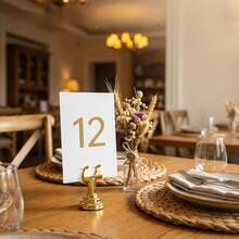 Mini Stainless Steel Table Number Holder, Desktop Nameplate Card Stand, Table Sign Holder For Wedding, Party, Reception, Restaurant, Home, Office Decor And Memo Display - Silver - View 4