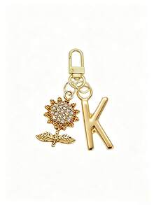Fashion Sunflower Letter Keychain – Personalized Alloy Bag Charm Accessory - Multicolor - View 13