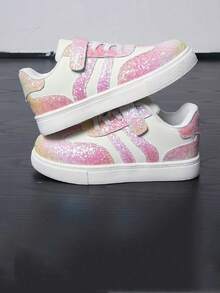 Children's Spring/Autumn Fashion New Girls' Shiny Casual Minimalist Sporty Sneakers - Pink - View 5