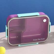 Caja de almuerzo para adultos con diseño de dibujos animados y compartimentos, caja de almuerzo de 1450ml (incluye utensilios), caja bento a prueba de fugas, adecuada para oficina y escuela, apta para microondas, regreso a la escuela - Multicolor - Ver 13