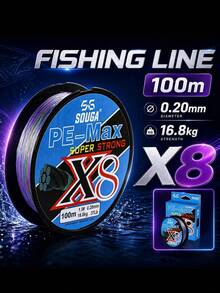 SOUGAYILANG PE-Max Braided Fishing Line 100m 37LB 8 Strands – Super Strong Abrasion Resistant For Saltwater/Freshwater Bass Trout - Multicolor - View 2