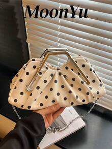 Women's Handbag Pleated Cloud Bag Elegant Lady Exquisite Luxury Metal Chain Design High-End Fashion Suitable For Shopping Dating Party White Bag - White - View 2