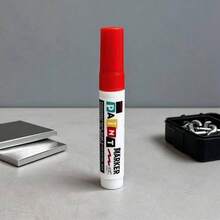 Unisex Waterproof Quick-Drying Paint Marker With 8mm Thick Tip, Industrial Style For Car, Home And DIY - Red - View 4