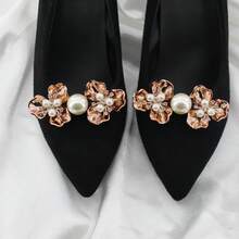 1 Pair Fashionable Women's Shoe Decorative Buckles, Exquisite Accessories For High Heels - Gold - View 4