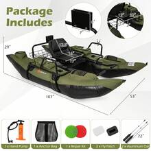 Inflatable Fishing Float Tube With Foldable Padded Seat And Adjustable Footrest - With Foldable Padded Seat and Adjustable Footrest - View 6