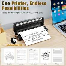 ORICO A41 Impresora portátil mini sin tinta, impresora de documentos A4, ligera y compacta con conectividad inalámbrica y USB, compatible con papel térmico A4 y papel térmico carta de EE. UU., admite impresión de documentos PDF Excel Word, adecuada para tareas escolares, oficina, viajes, con opciones de máquina, papel y bolsa de almacenamiento - Multicolor - Ver 4