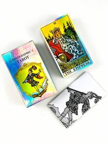 全息塔羅牌組，經典韋特設計，適合日常占卜，初學者完美選擇 - 彩色 - 查看 3