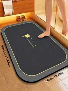 1 pieza Alfombra de baño de tierra de diatomeas super absorbente, antideslizante, de secado rápido y suave, adecuada para baño, ducha, bañera y entrada, regalo de inauguración de casa cálido, decoración del hogar elegante - Multicolor - Ver 2