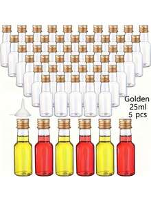 5pcs/10pcs/32pcs/48pcs/56pcs/60pcs/100pcs/120pcs-25ml Mini Liquor Bottle Set, Mini Empty Plastic Liquor Bottles, Sealed Liquor Bottles With Caps, Mini Wine Bottles, Bar Party Supplies, Suitable For Thanksgiving, Halloween And Christmas, Durable, Can Be Used To Hold Juice, Sauce, Coffee, Etc. (Includes 1 Funnel) - 25ml/0.85oz - View 16