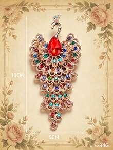 1 chiếc ghim cài áo phong cách cung đình sang trọng hình công, ghim cài cổ áo đính đá phong cách vintage nổi bật cho nữ, trang sức thanh lịch cho tiệc cưới - Nhiều màu - Xem 7