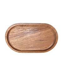 1pc Solid Wood Serving Tray, Oval Coffee Tray, Ins Style Natural Wood Decorative Tray For Home - Multicolor - View 5